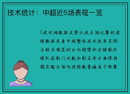 技术统计：中超近5场表现一览
